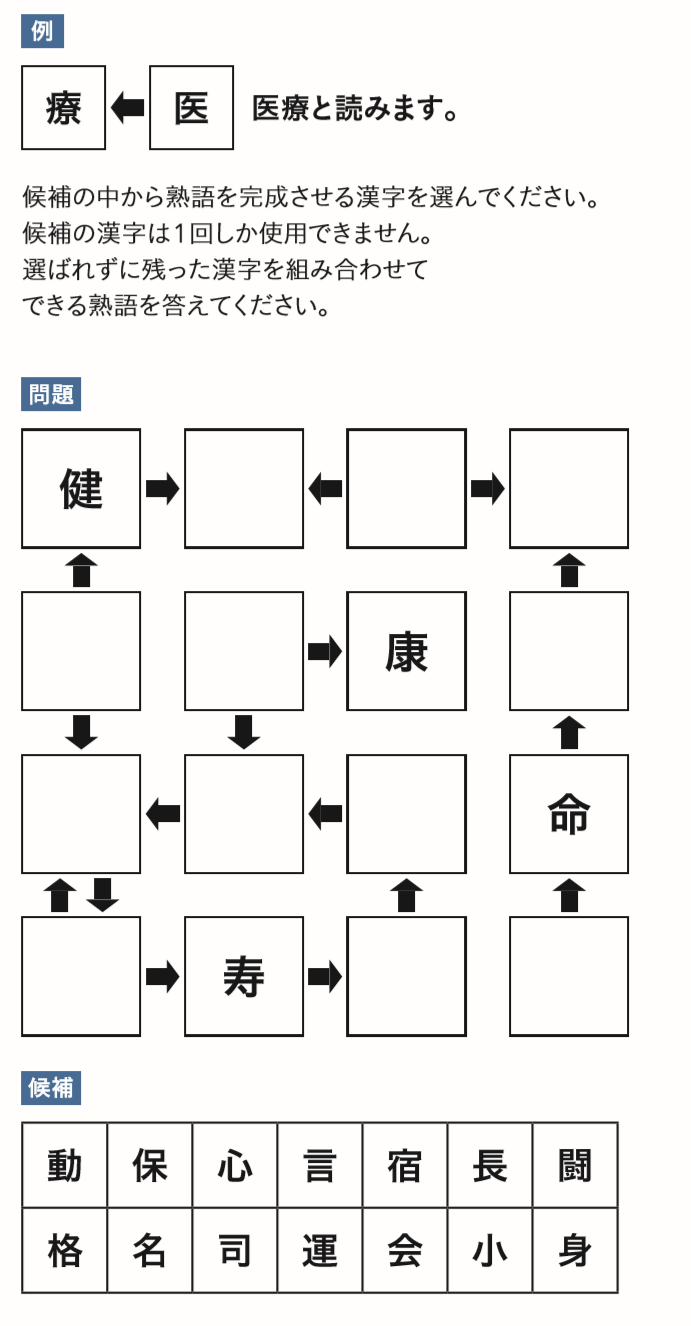 漢字パズル Vol 1 日本医科大学広報誌 ヒポクラテス